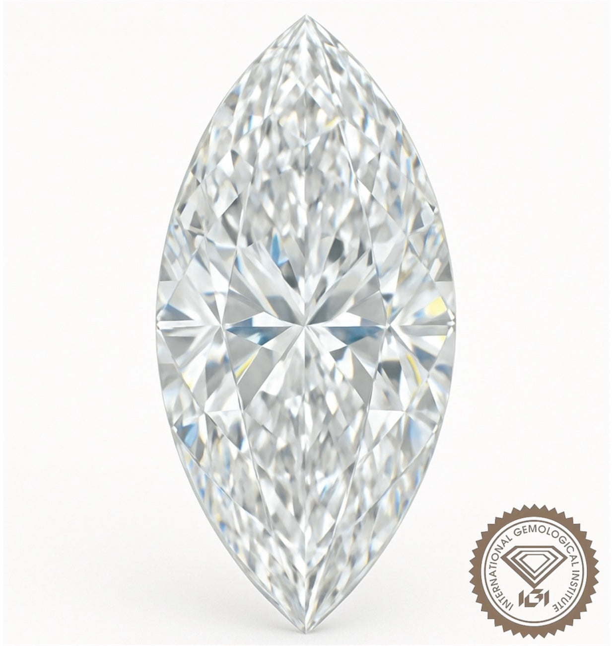 3ct marquise cut lab-grown diamond with IGI certification showcasing brilliance and precision cut