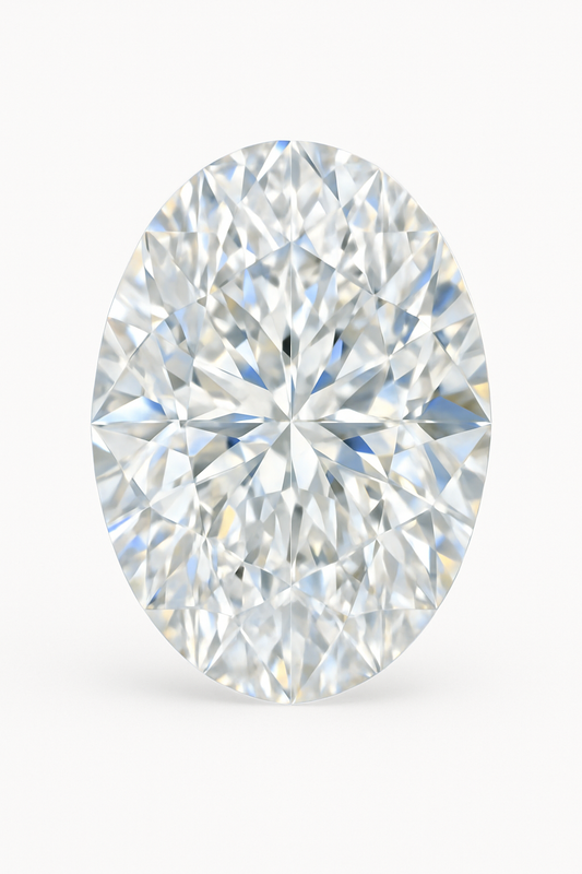 0.20ct oval cut lab-grown diamond with brilliant facets and high clarity