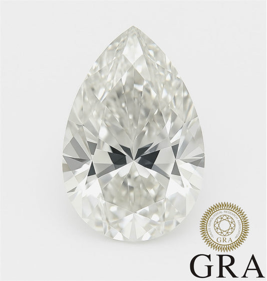 3ct Pear cut moissanite gemstone with GRA certification and brilliant sparkle