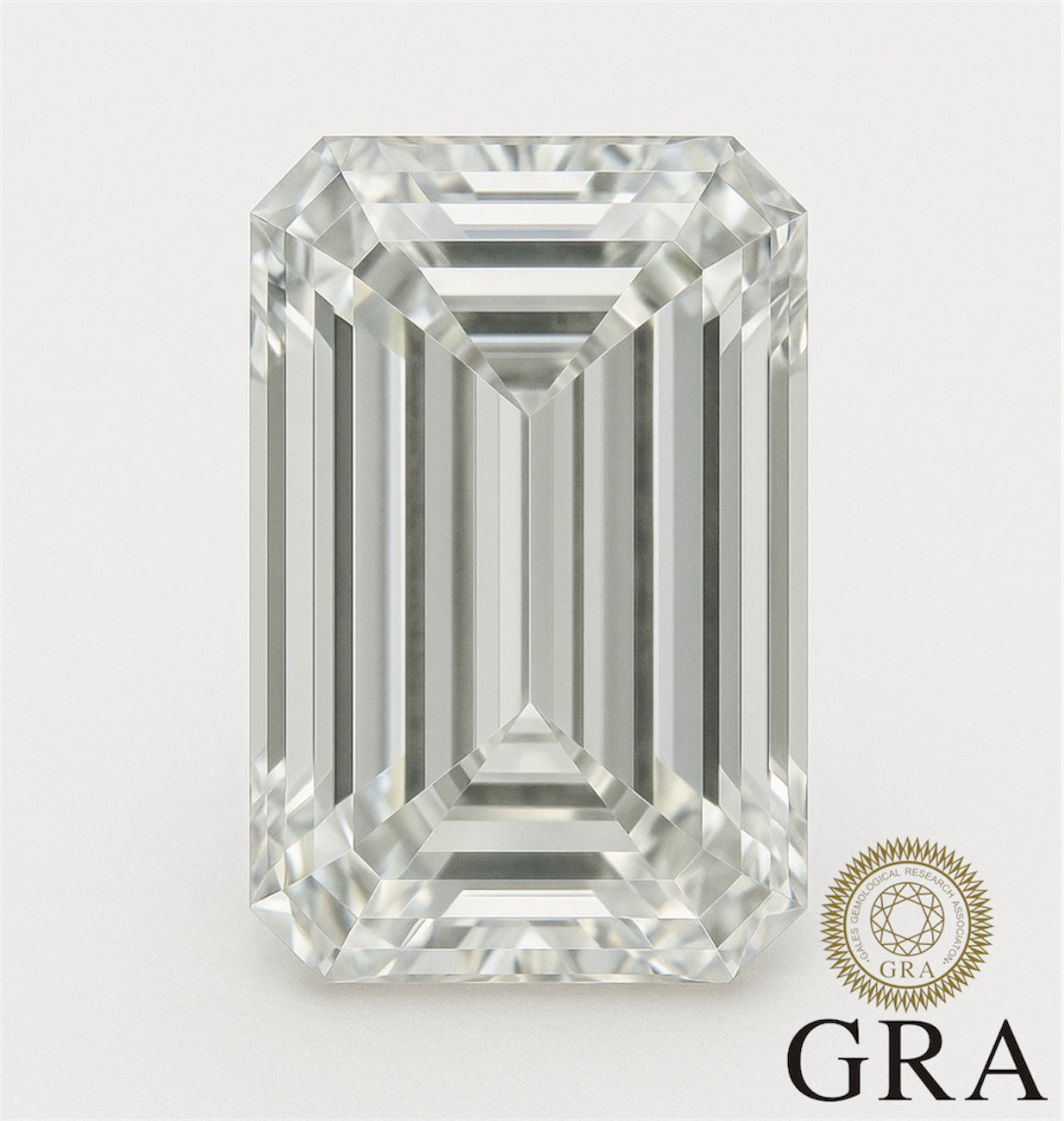 1.5ct emerald cut lab-grown moissanite with high fire and sparkle, certified by GRA