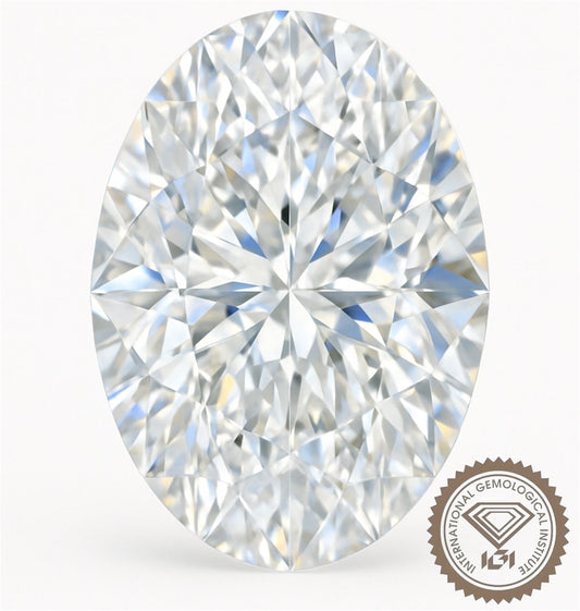 1ct oval cut lab-grown diamond with IGI certification showcasing brilliance and clarity
