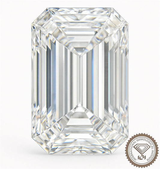 3ct emerald cut lab-grown diamond with IGI certification showcasing brilliance and clarity