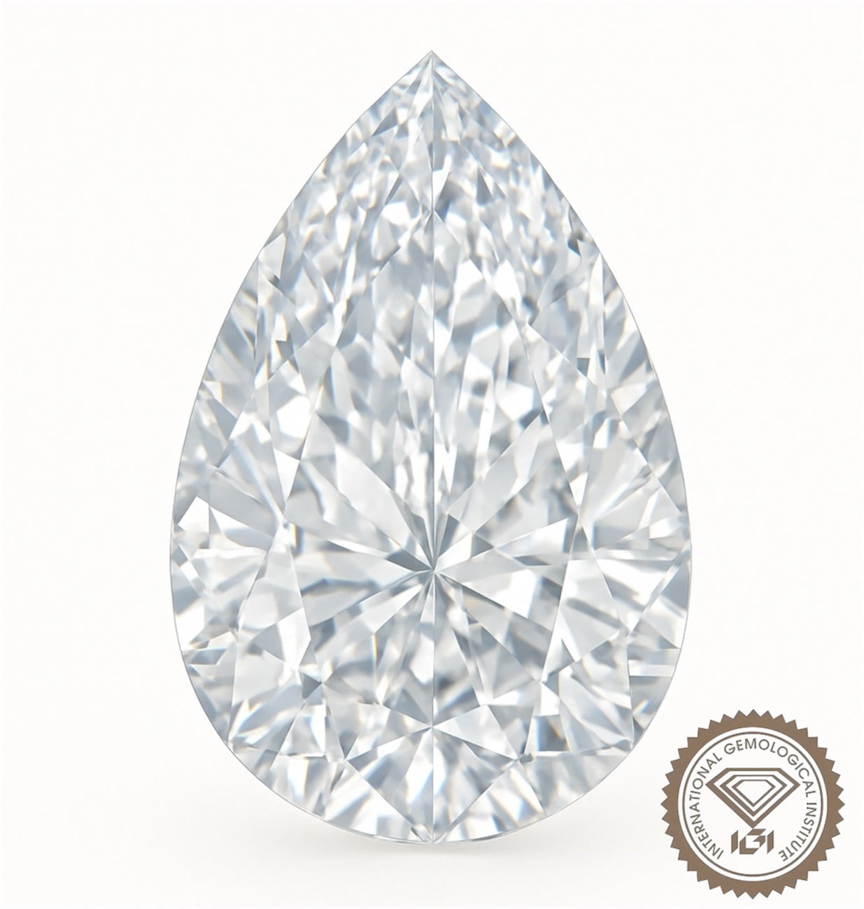 2ct pear cut lab-grown diamond with IGI certification showcasing brilliance and fire